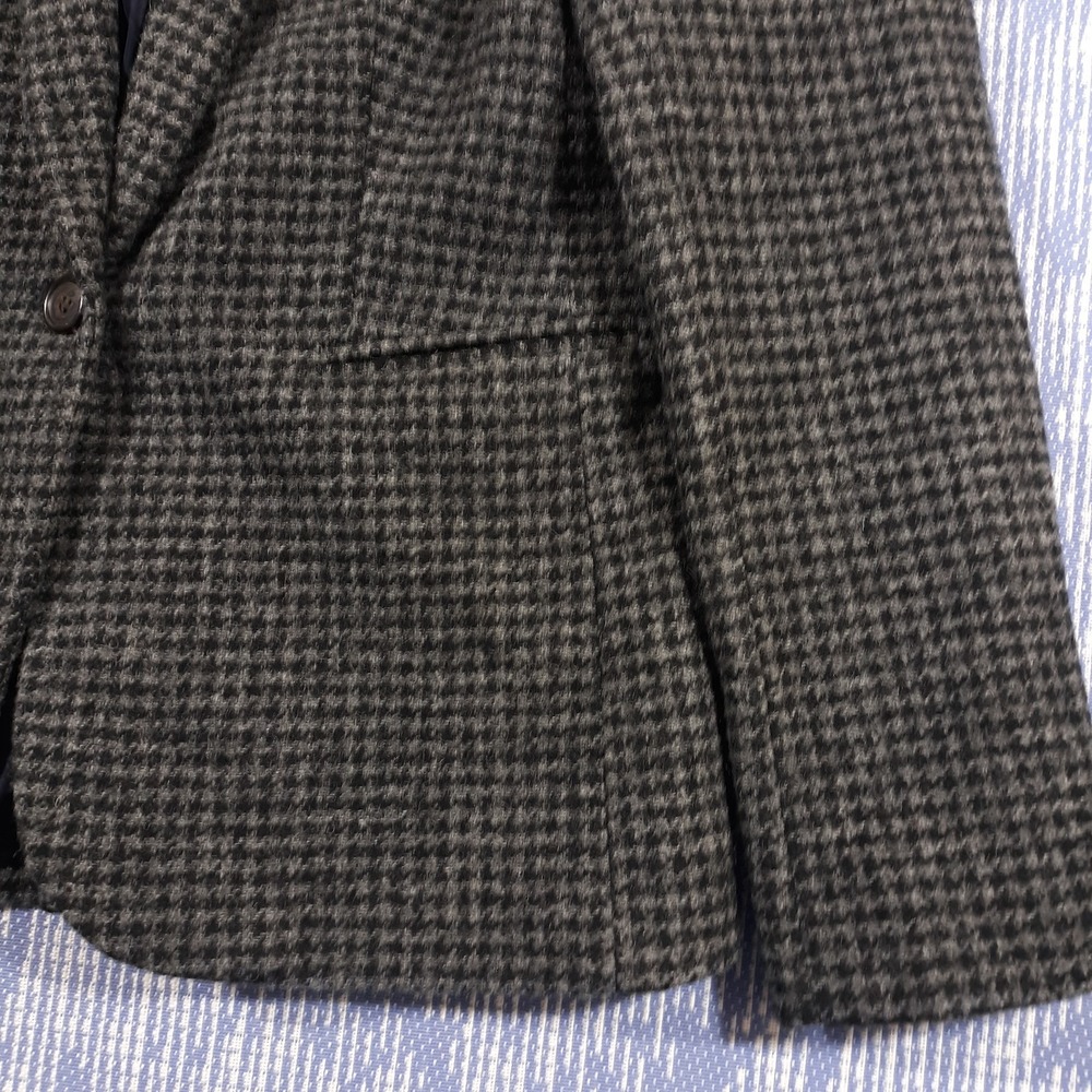 J.CREW Parke Blazer Houndstooth Plaid Wool Black Gray Womens Size 10 Style J4861 - Picture 3 of 16